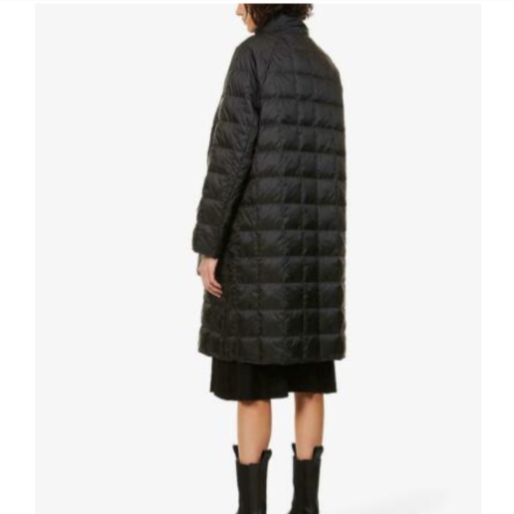 Theory Black Quilted Nylon Detachable Scarf Coat Down Puffer Jacket - Picture 4 of 10